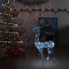 Reindeer Christmas Decoration Cold white Acrylic Life Size