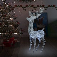 vidaXL XXL Acrylic Christmas Reindeer 250 LED 70.9" Cold white