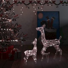 Reindeer Family Warm White Acrylic Acrylic Reindeer Other