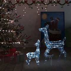 Reindeer Family Cool White Acrylic Small Decorative Inlays