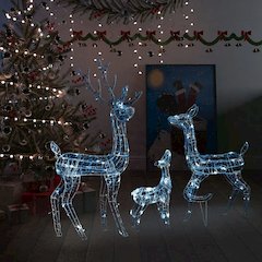 Reindeer Family Cool White Acrylic Large Decorative Inlays