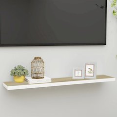 Wall Shelf Oak and white Honeycomb MDF, metal Medium