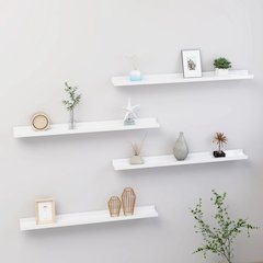 Wall Shelf Set of 4 High gloss white MDF