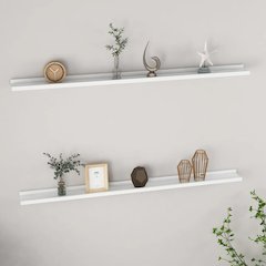 Wall Shelf Set of 2 White MDF 45.3 x 3.5 x 1.2 in Wall mounting