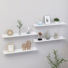 Wall Shelf Set of 4 White MDF 23.6x3.5x1.2 in Wall mounting
