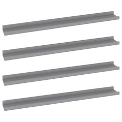 Wall Shelf Set of 4 Gray MDF 31.5x3.5x1.2 in Wall mounting