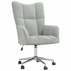Relaxing Chair Light Gray Velvet (100% polyester), steel Standard
