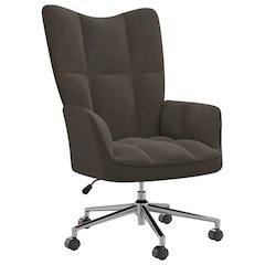 Relaxing Chair Dark Gray Velvet