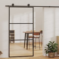 Sliding Door ESG Glass and Aluminum 40.2"x80.7" Black