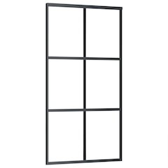 Sliding Door ESG Glass and Aluminum 40.2"x80.7" Black