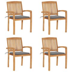 Garden Chair Set of 4 Solid Teak Wood Fine sanded teak hardwood