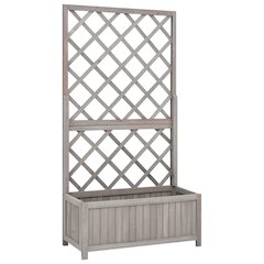 Planter Grey Solid firwood 27.6 x 11.8 x 53.1 in Planters
