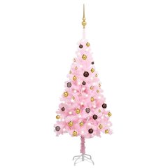 Artificial Pre-lit Christmas Tree with Ball Set Pink 47.2" PVC