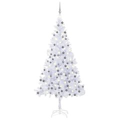 vidaXL Artificial Christmas Tree with LEDs&Ball Set 82.7" 910 Branches, 3077667
