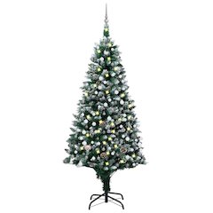 Christmas Tree Green and white PVC, Steel, Plastic 7ft
