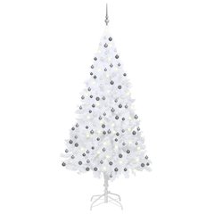 vidaXL Artificial Christmas Tree with LEDs&Ball Set White 94.5", 3077715