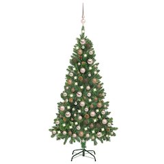 vidaXL Artificial Christmas Tree with LEDs&Ball Set&Pine Cones 59.1", 3077844