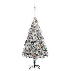 vidaXL Artificial Christmas Tree with LEDs&Ball Set Green 70.9" PVC, 3077868