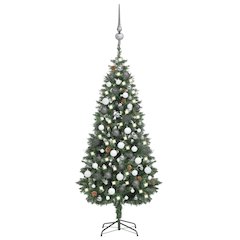 vidaXL Artificial Christmas Tree with LEDs&Ball Set Pine Cones 70.9", 3077896