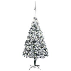 vidaXL Artificial Christmas Tree with LEDs&Ball Set Green 70.9" PVC, 3077916