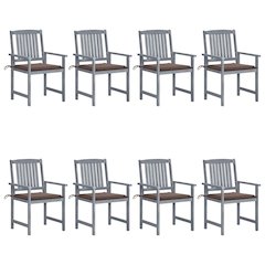 Patio Chair Set of 8 Gray