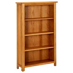 Bookcase Natural Oak Solid Oak Wood Standard Bookcase
