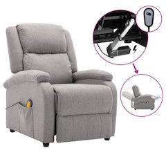 Electric Massage Chair Light grey Fabric (100% polyester), metal