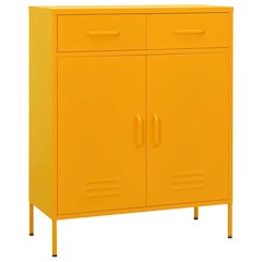 Storage Cabinet Mustard Yellow Steel Large Adjustable Feet