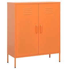 Storage Cabinet Orange Steel Medium Storage Cabinet Rectangular