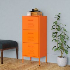 Storage Cabinet Orange Steel Medium Levelers Storage Cabinet
