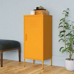 Storage Cabinet Mustard Yellow Steel Medium Storage Cabinet