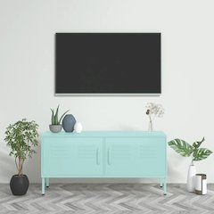 TV Cabinet Mint Steel Medium TV Cabinet Rectangular Modern