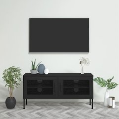 TV Cabinet Black Steel 41.3 x 13.8 x 19.7 in Levelers