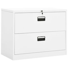 Filing Cabinet White Steel 35.4x18.1x28.5 in Durable