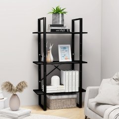 Storage Shelf Black Metal Medium Storage Shelf Rectangular
