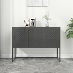 Sideboard Charcoal Steel Medium Adjustable Feet Sideboard