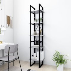 Book Cabinet Concrete Grey Engineered wood, Metal Book Cabinet