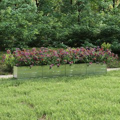 Garden Raised Bed Silver Galvanized Steel Large Durable