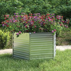 Garden Raised Bed Silver Galvanized steel Large Durable