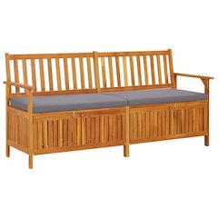 Bench Black Solid Acacia wood 67 in Storage Bench Rectangular
