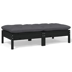 2-seater Garden Sofa Set of 2 Black