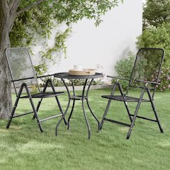 Folding Garden Chair Set of 2 Anthracite