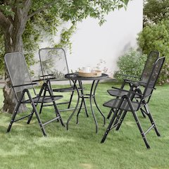 Folding Garden Chair Set of 4 Anthracite