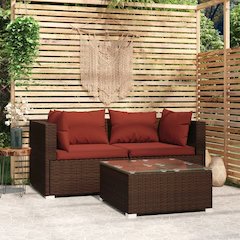 Garden Lounge Set Brown PE rattan Medium Modular