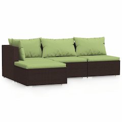Garden Lounge Set Brown, Green