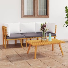 Garden Lounge Set Dark grey, white