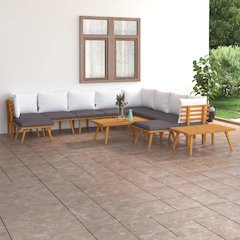 Garden Lounge Set Dark grey, white