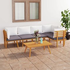 Garden Lounge Set Dark grey, white