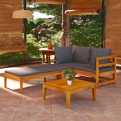 Garden Lounge Set Dark Grey Solid acacia wood Medium Modular