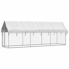 Dog Kennel Silver Galvanized steel, 100% polyethylene Large